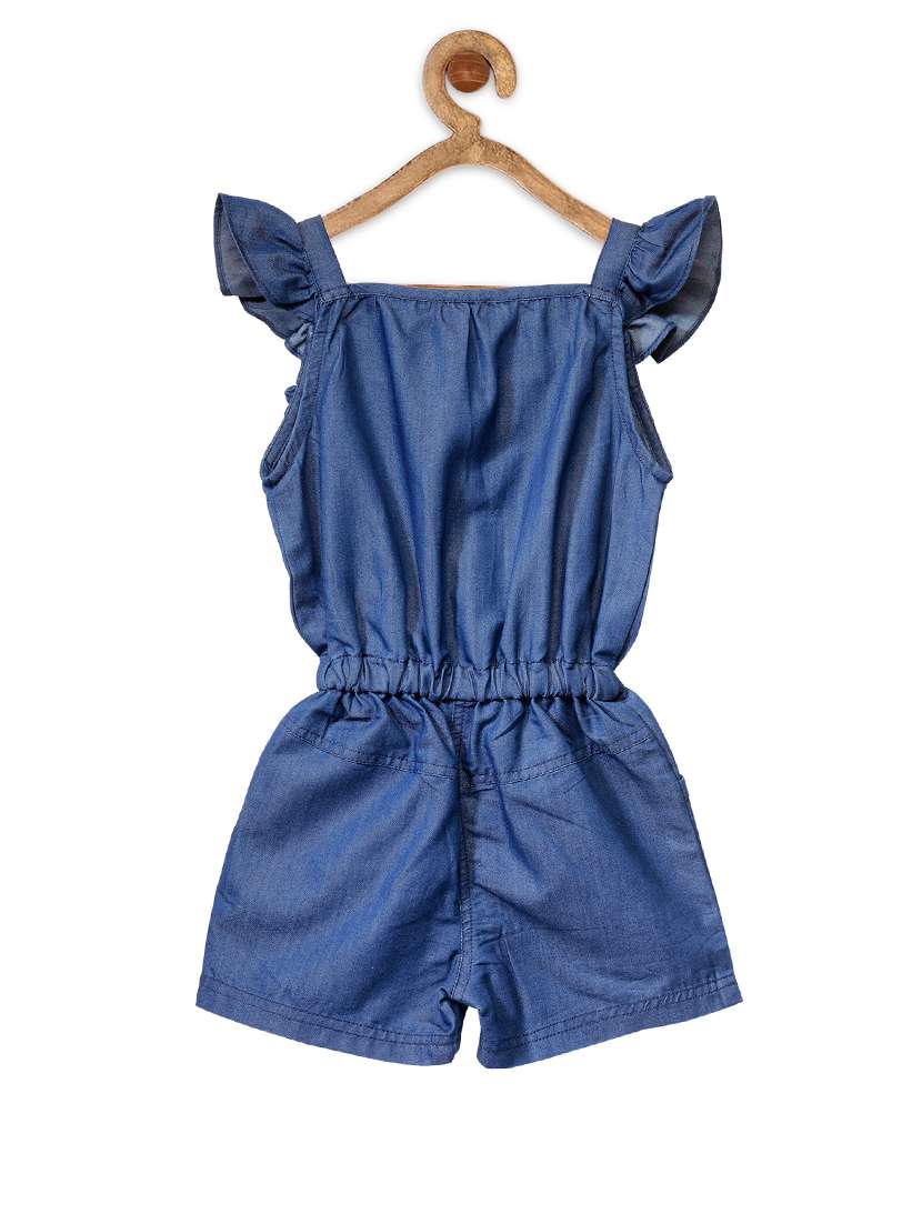 blue cotton blend playsuit - 14359016 - Standard Image - 1