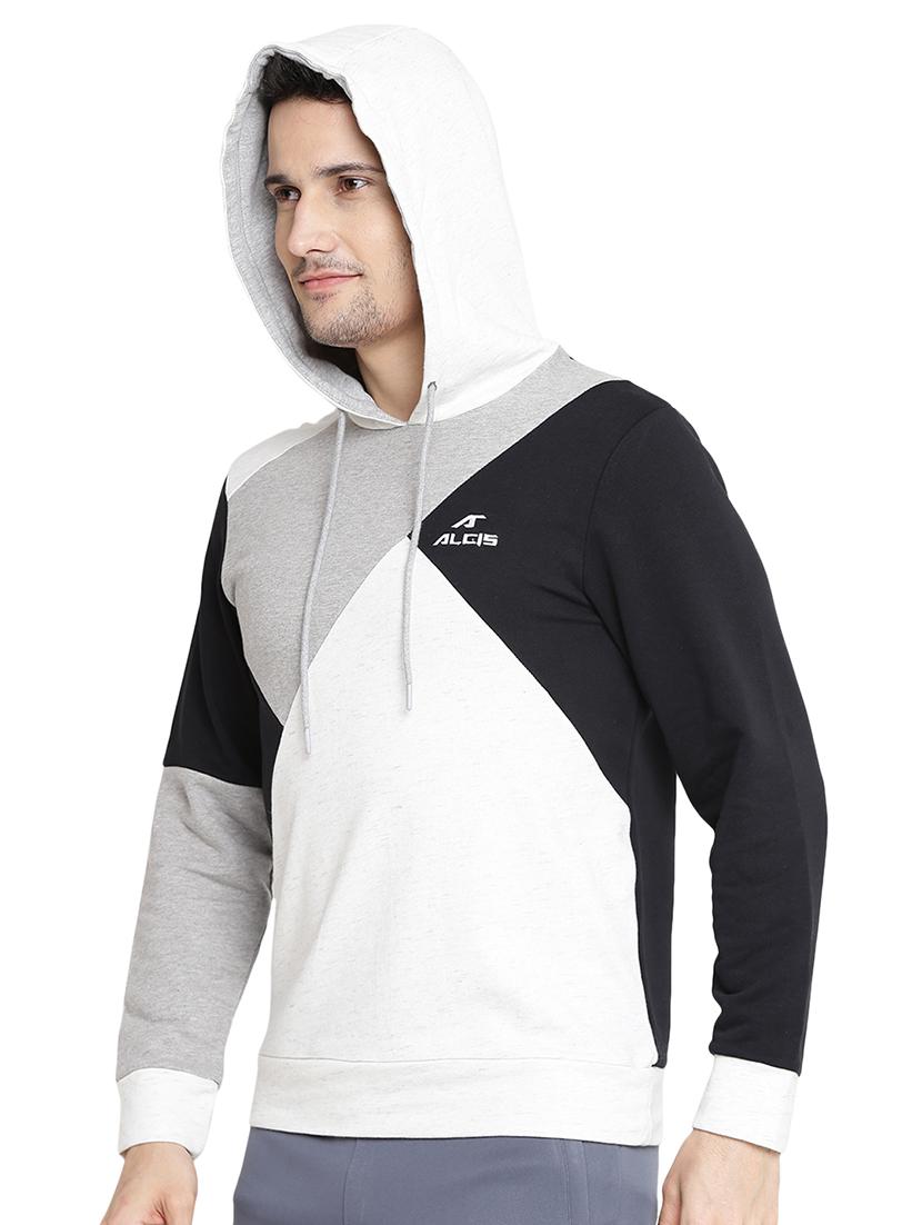 dark blue cotton color block sweatshirt - 14359040 -  Standard Image - 1