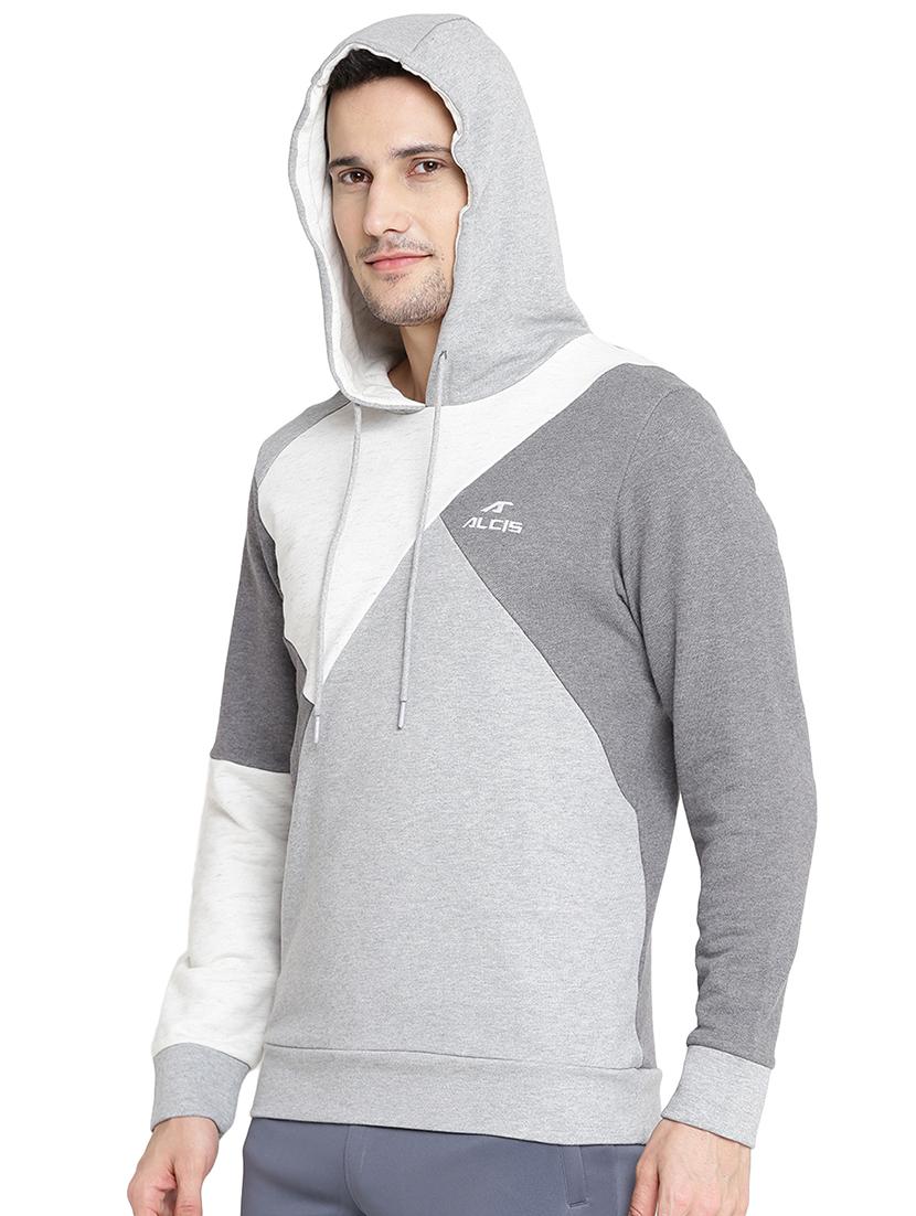 grey cotton color block sweatshirt - 14359041 -  Standard Image - 1