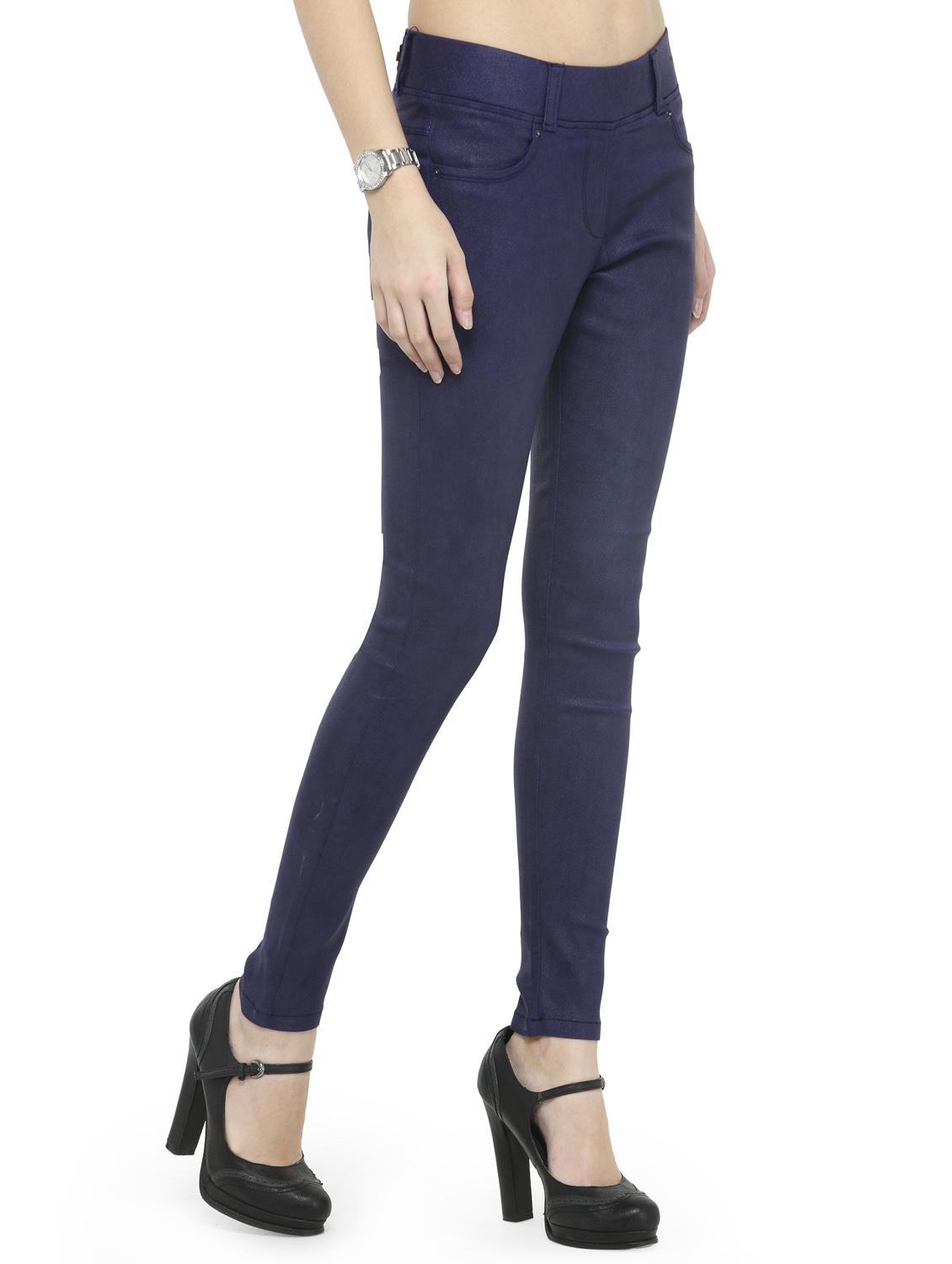 navy blue cotton lycra jeggings - 14366641 - Standard Image - 1