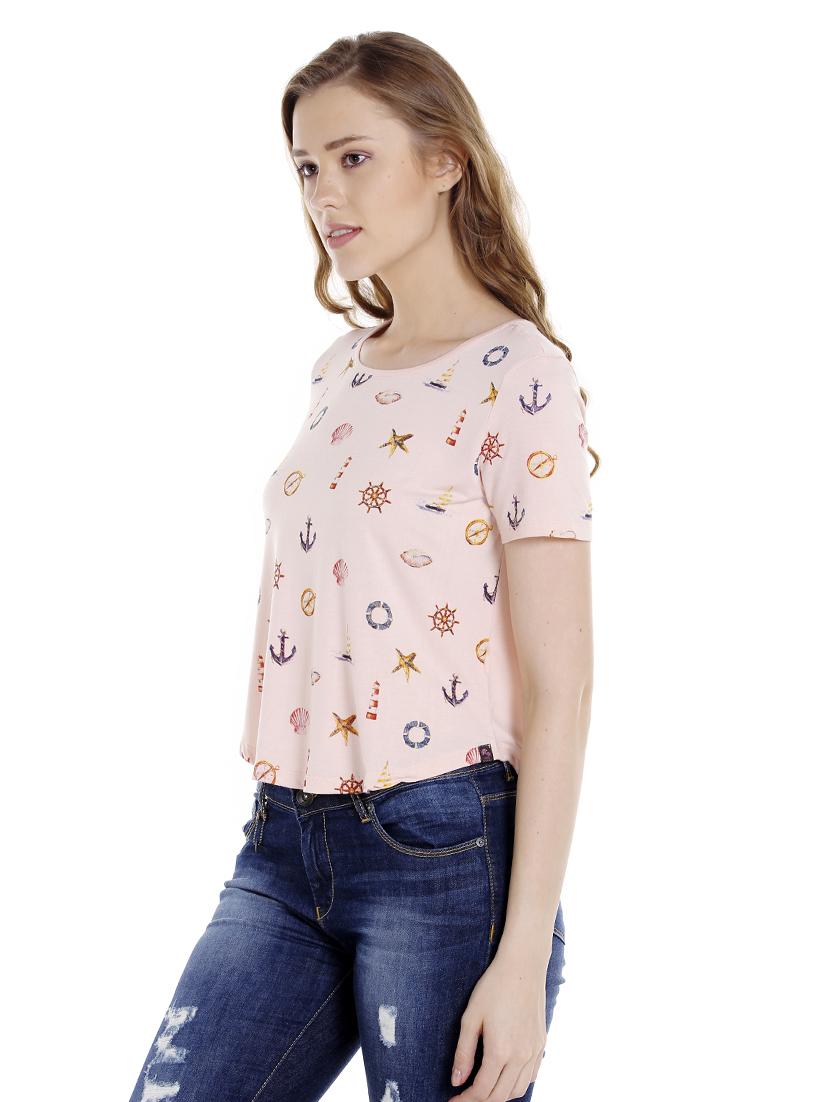 light pink printed regular tee - 14367828 - Standard Image - 1