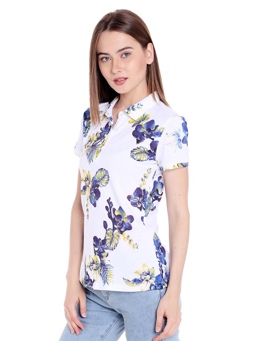 white printed cotton regular tee - 14367839 - Standard Image - 1