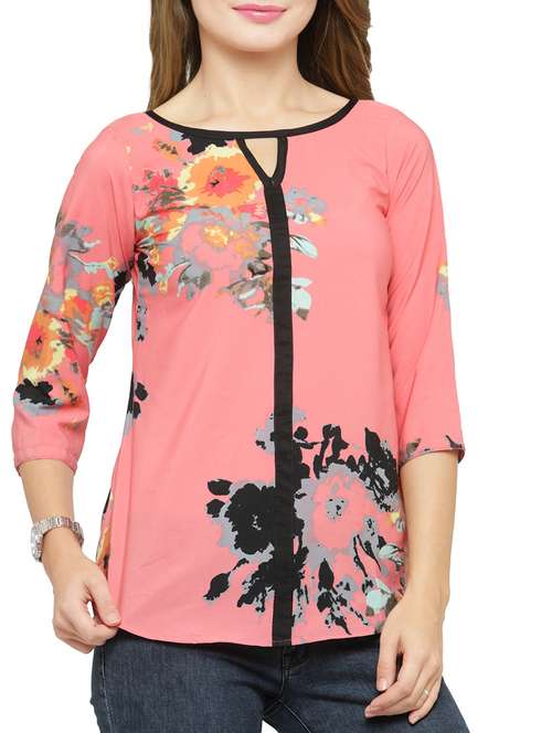 women's straight key hole neck top - 14371121 -  Standard Image - 0