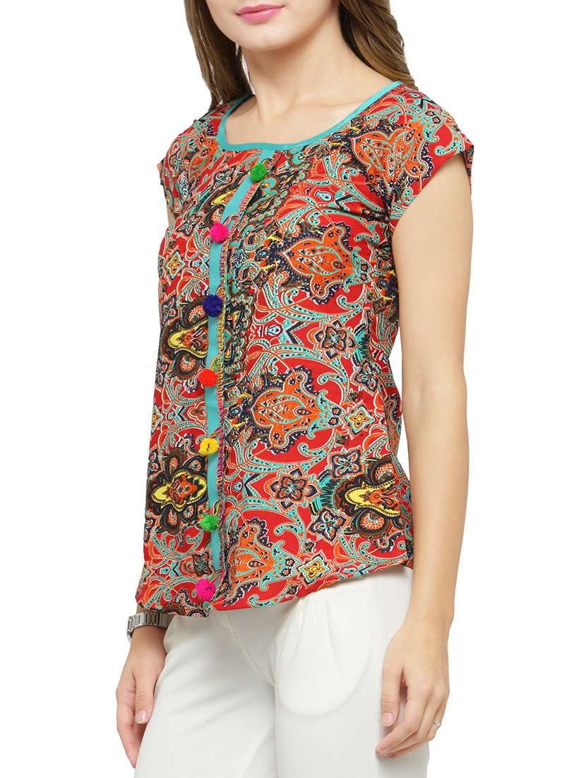 women's straight round neck top - 14371125 -  Standard Image - 1