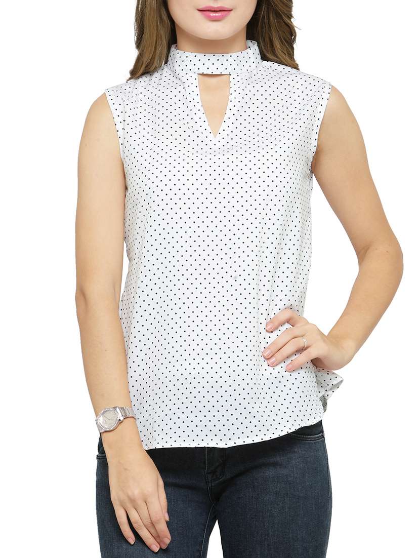 women's straight key hole neck top