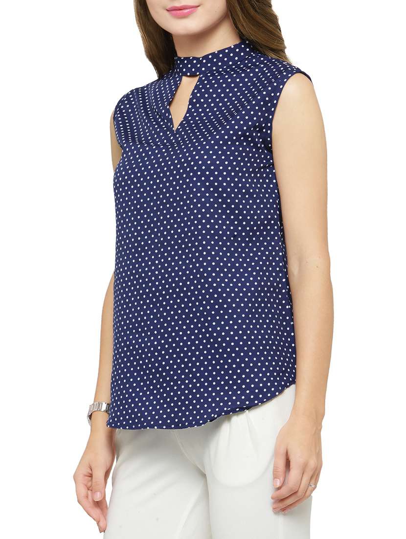 women's straight key hole neck top - 14371130 -  Standard Image - 1