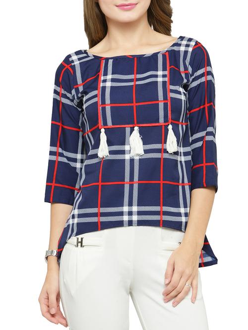 women's high-low boat neck top - 14371131 -  Standard Image - 0