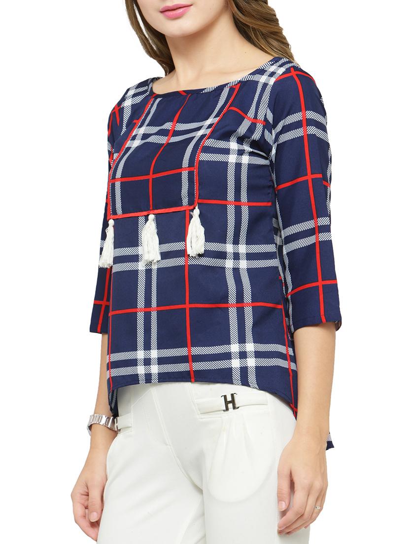 women's high-low boat neck top - 14371131 - Standard Image - 1