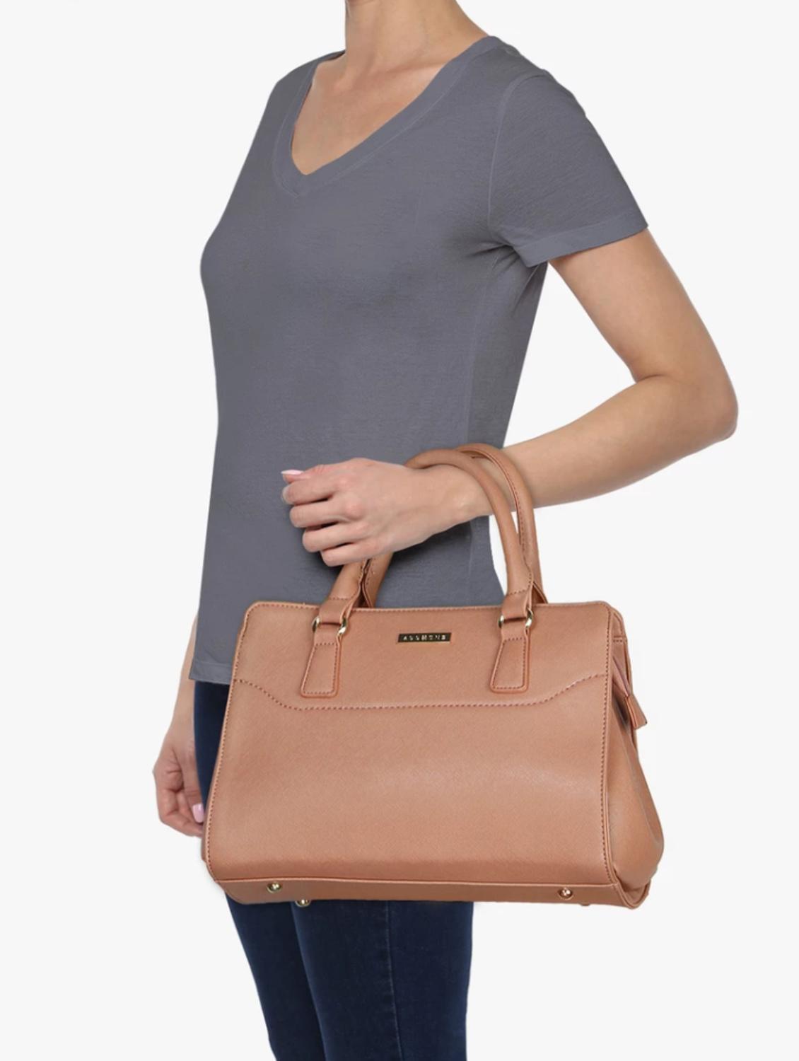 pink leatherette regular handbag - 14373227 - Standard Image - 4