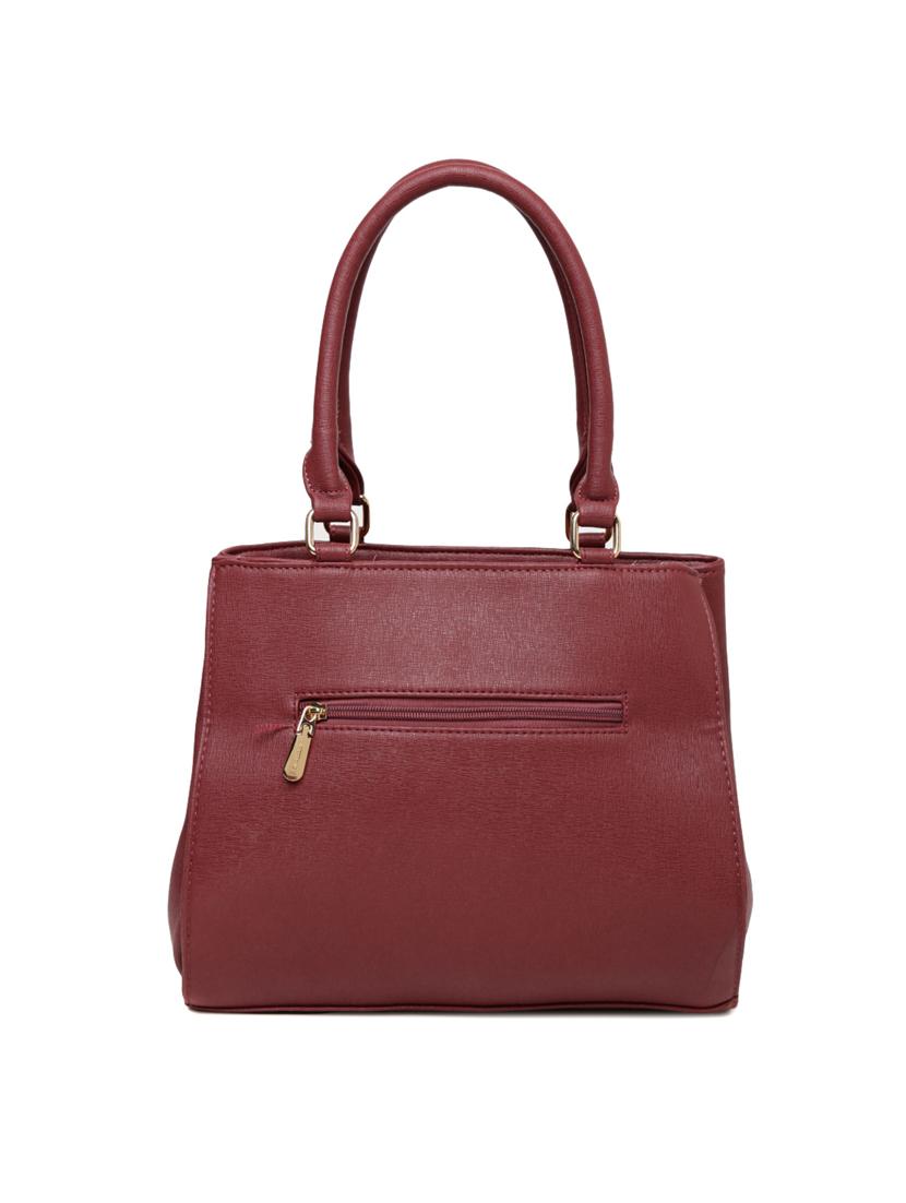 maroon leatherette regular handbag - 14373229 - Standard Image - 1