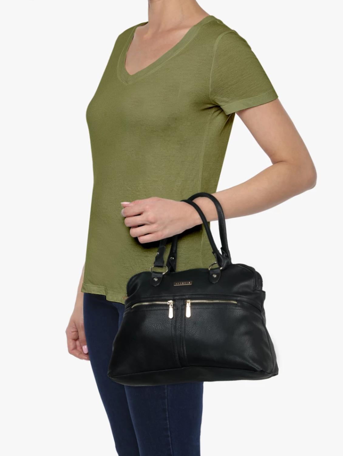 black leatherette regular handbag - 14373236 - Standard Image - 4