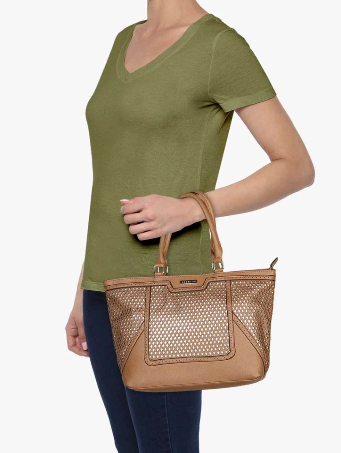 tan leatherette  regular handbag - 14373241 -  Standard Image - 4