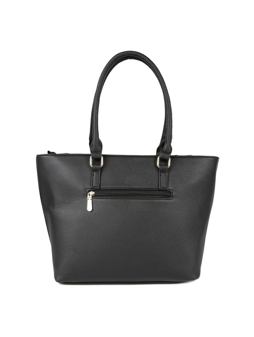 black leatherette  regular handbag - 14373242 -  Standard Image - 1