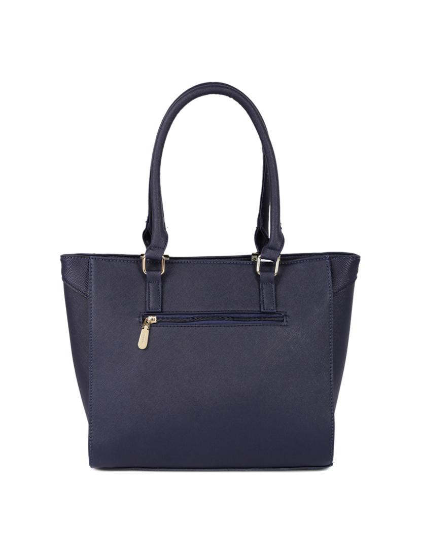 blue leatherette regular handbag - 14373244 - Standard Image - 1