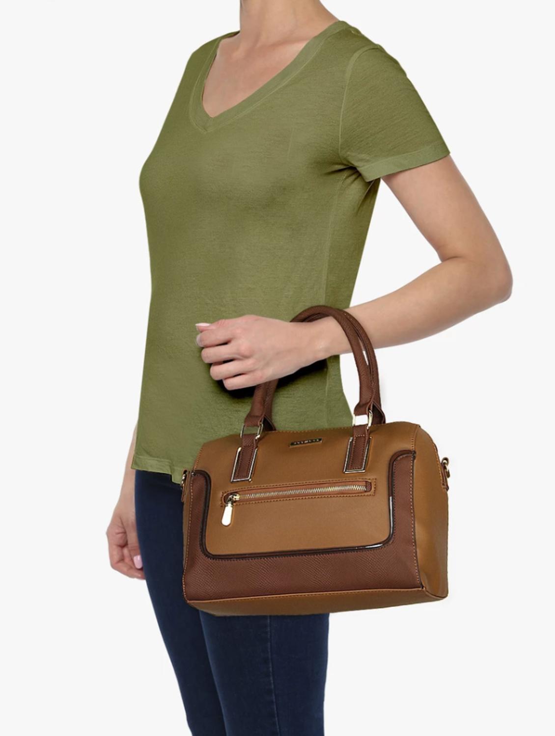 tan leatherette handbag - 14373261 - Standard Image - 4