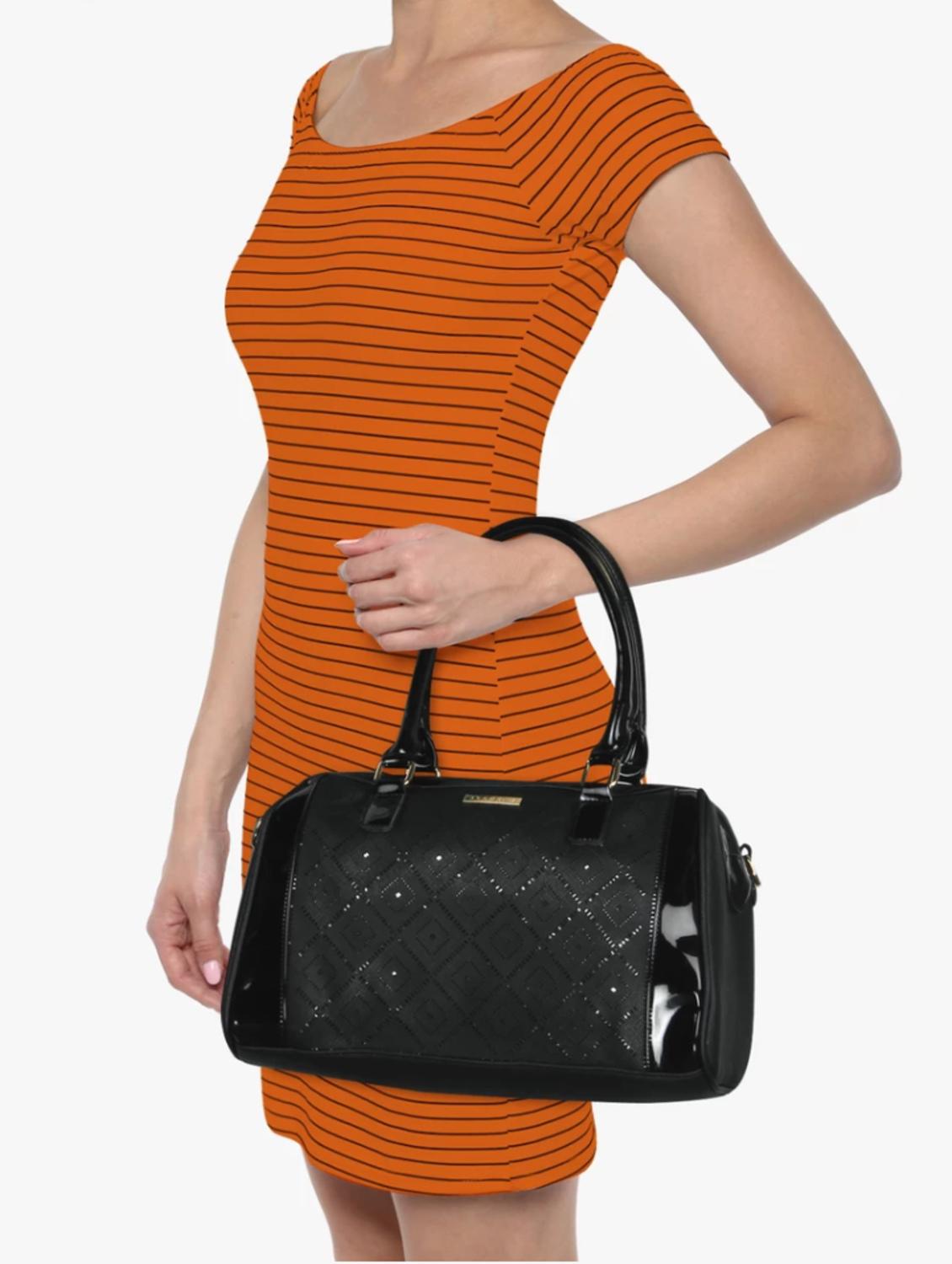 black leatherette handbag - 14373264 - Standard Image - 4