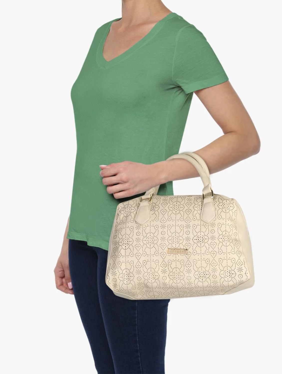 cream leatherette handbag - 14373269 - Standard Image - 4