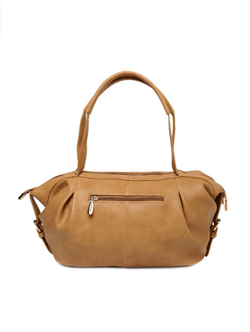 beige leatherette duffel handbag - 14373273 - Standard Image - 1