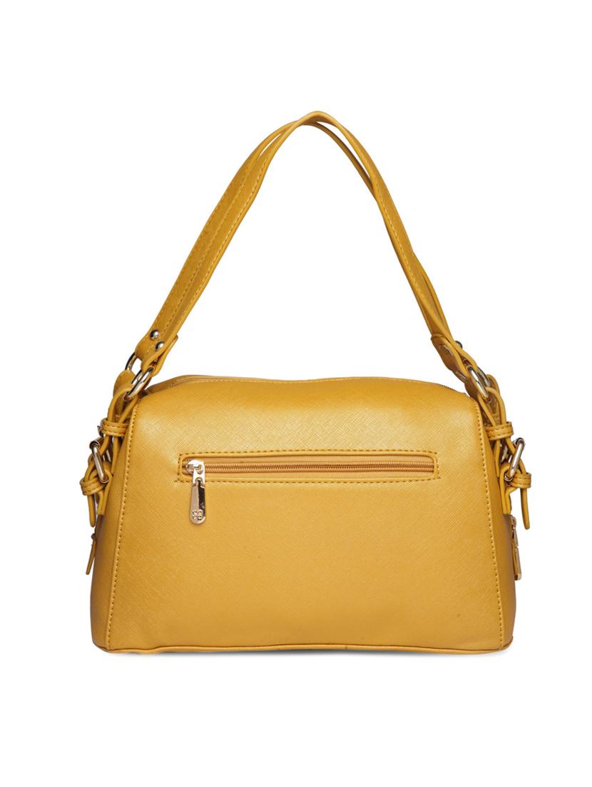 yellow leatherette handbag - 14373275 -  Standard Image - 1