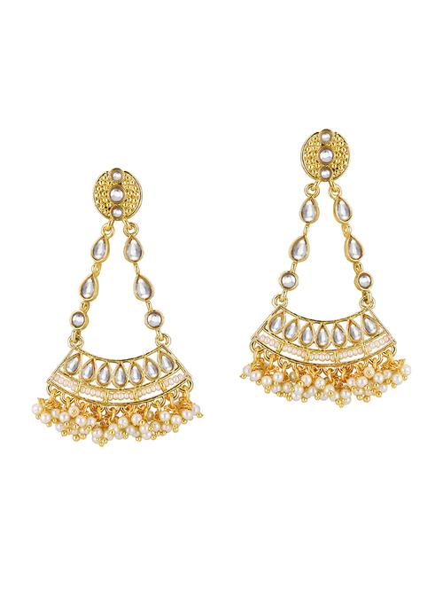 gold brass chandelier earrings - 14374418 -  Standard Image - 0
