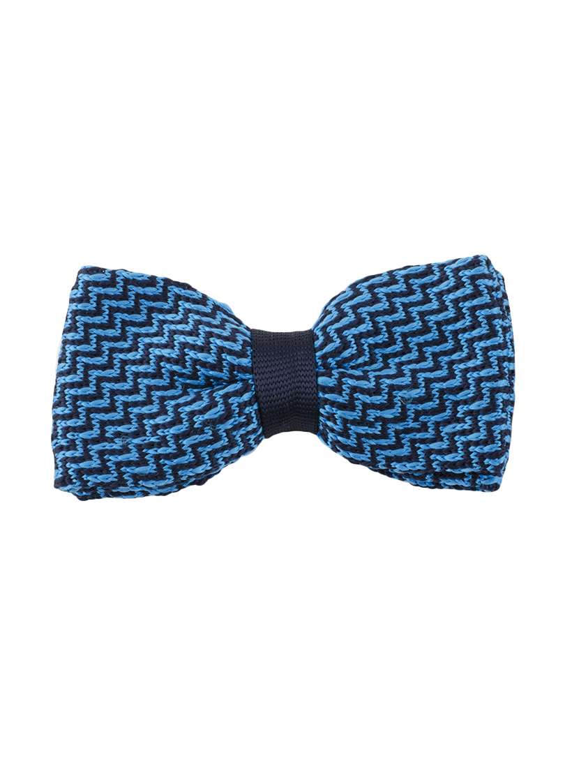 blue micro fibre bow tie