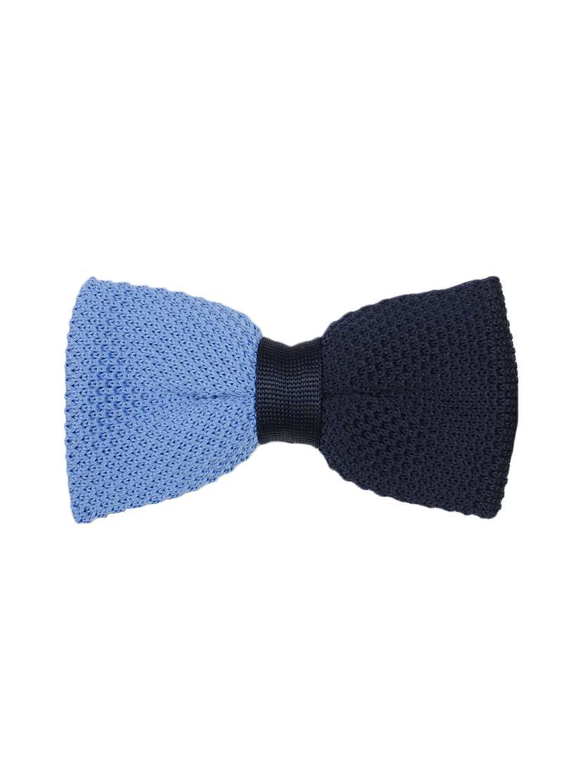 blue micro fibre bow tie