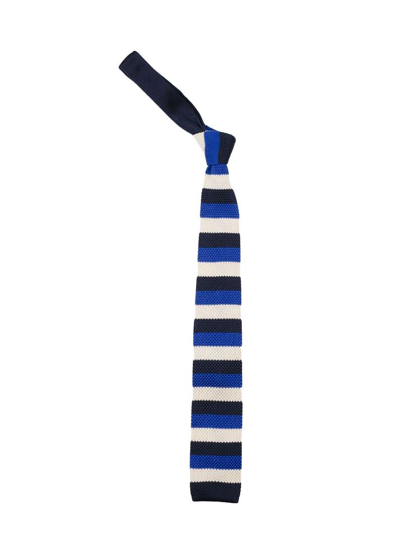 blue micro fibre tie