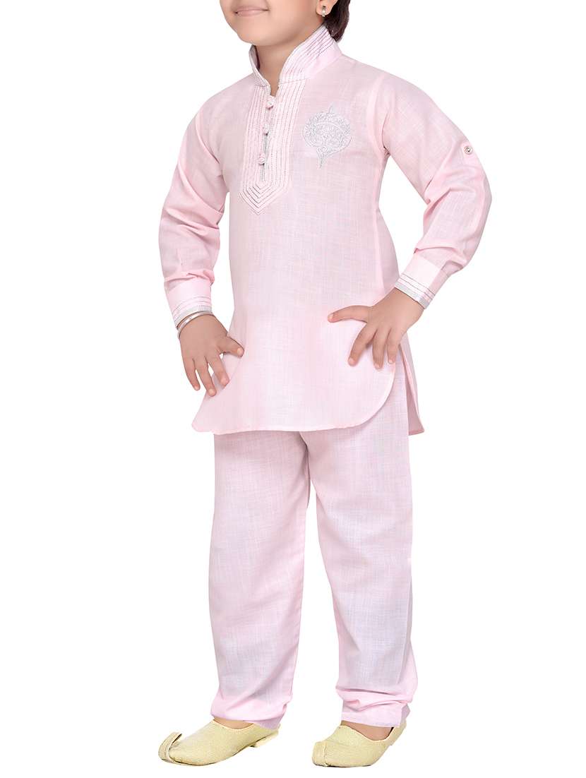pink cotton kurta pyjama set - 14375305 - Standard Image - 1