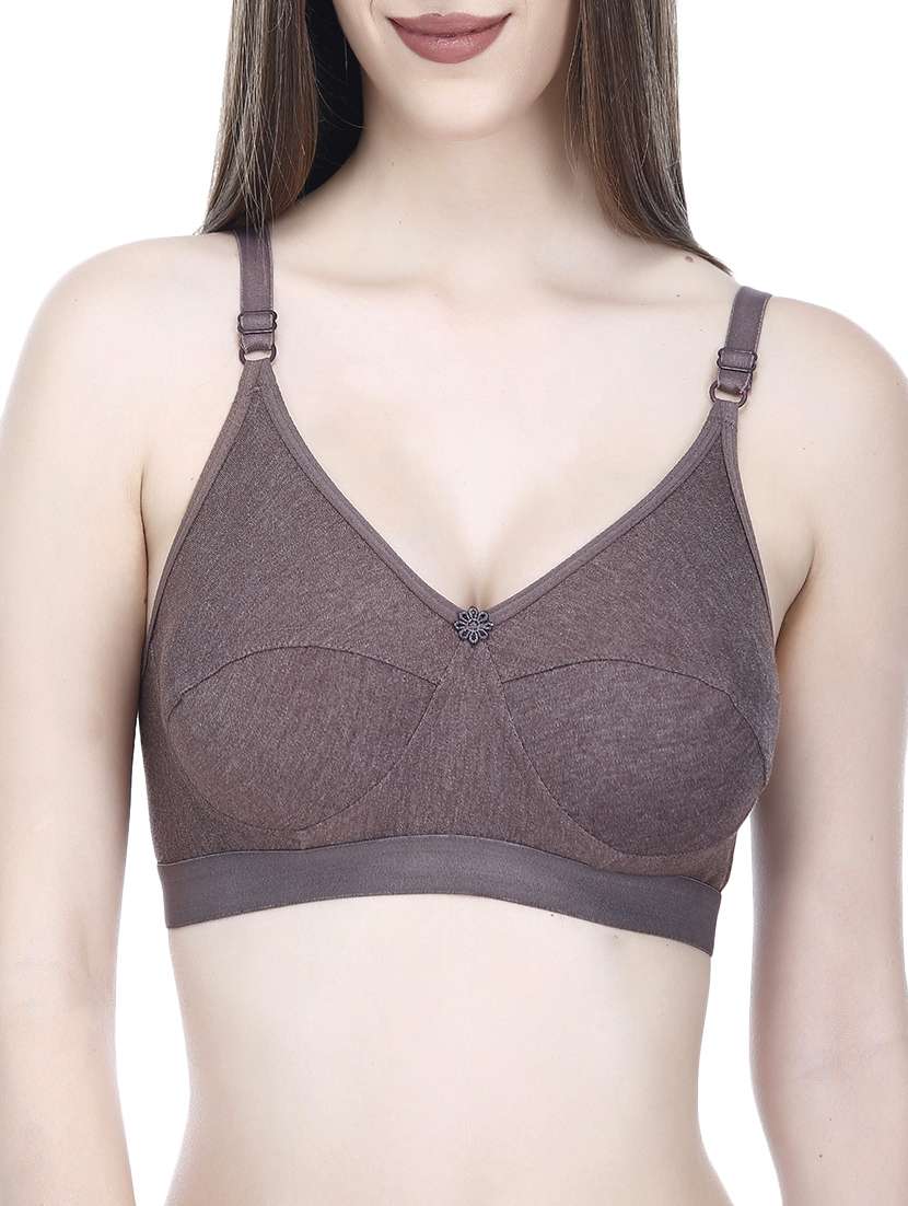 floral patch solid bra 