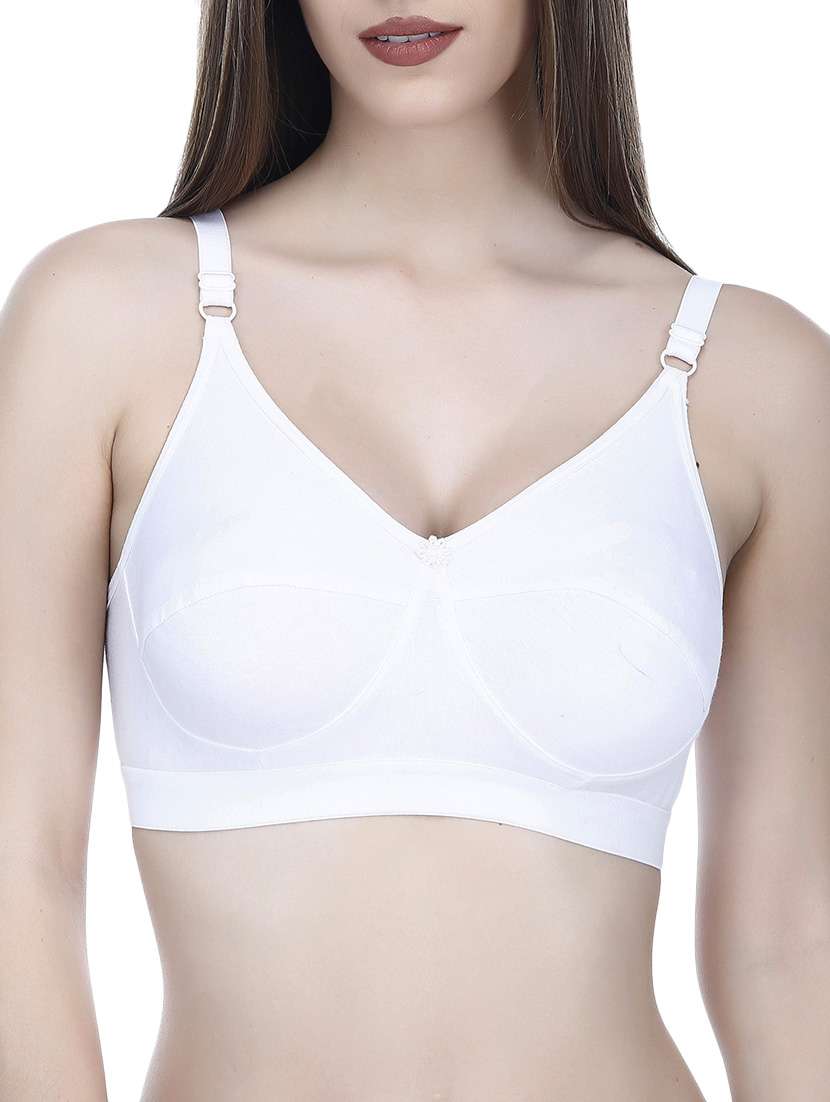 floral patch solid bra 