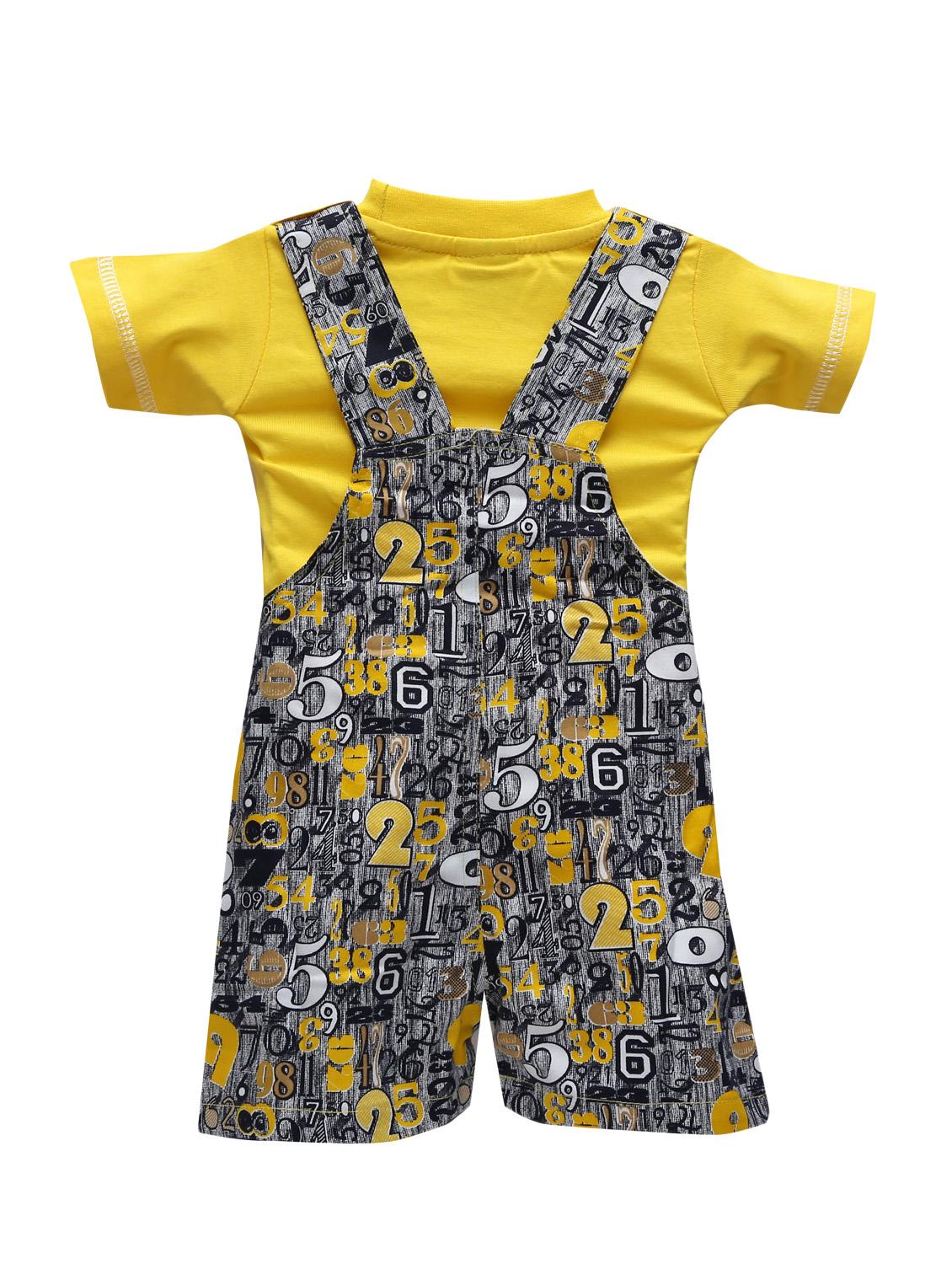 yellow cotton dungarees twin sets & jump suit - 14380895 - Standard Image - 1