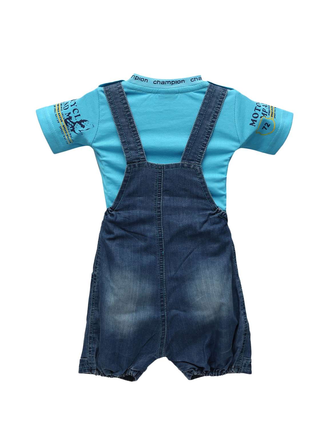 blue cotton dungaree set - 14380899 - Standard Image - 1