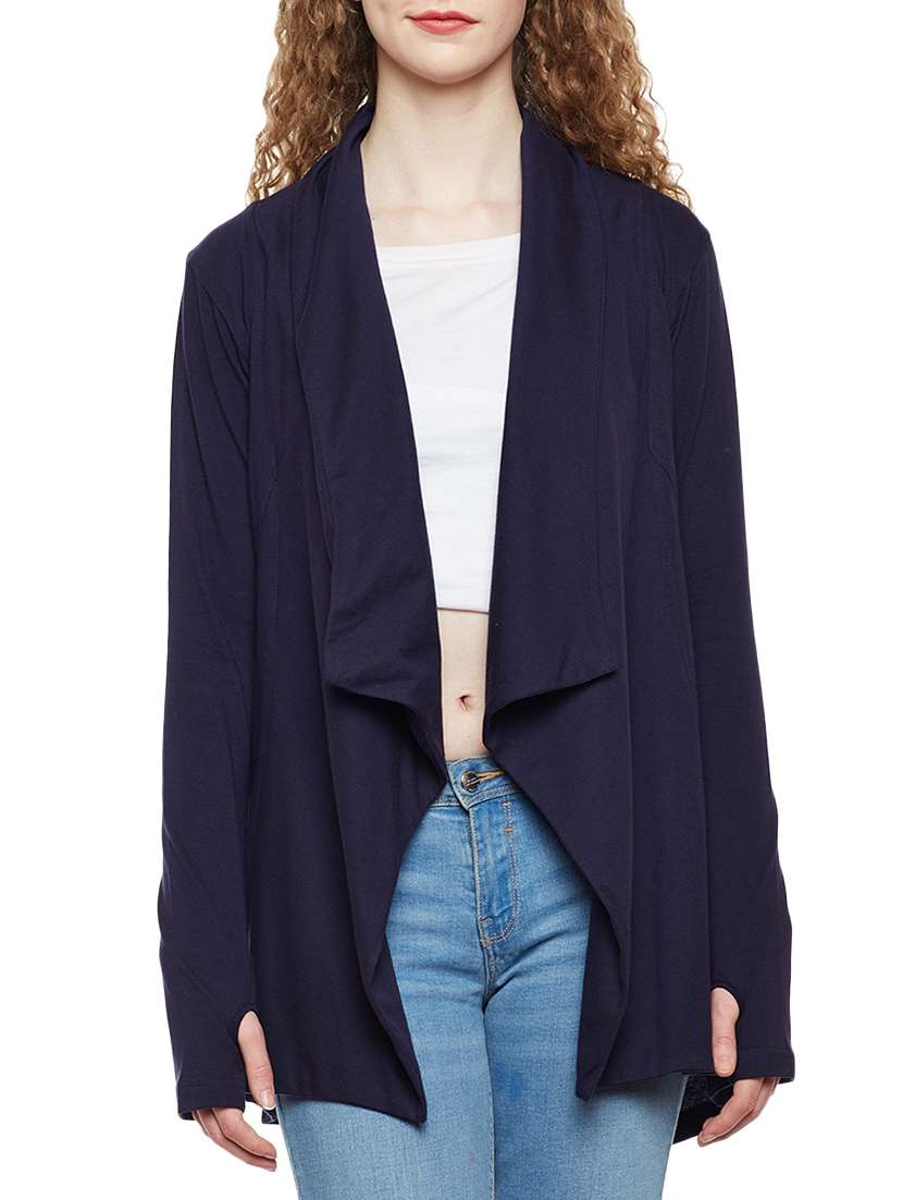 navy blue cotton shrug