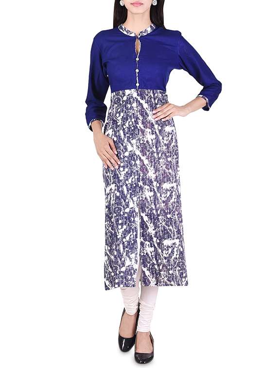 blue rayon straight kurta