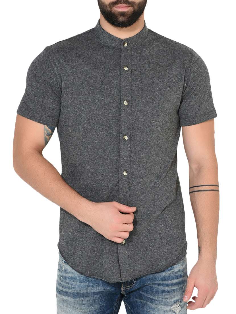 mens self design casual shirt