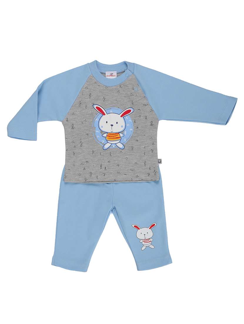 blue cotton pyjama set nightwear