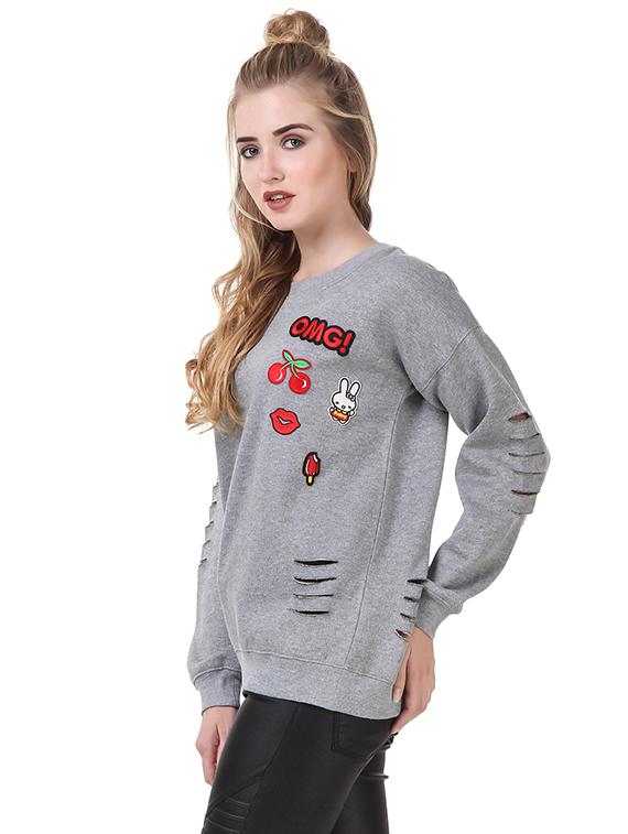 women's placement print sweatshirt - 14397953 - Standard Image - 1