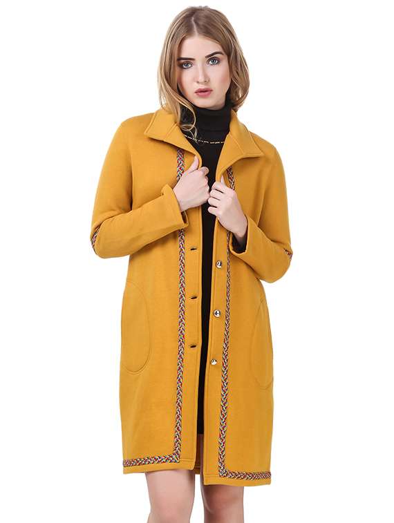 yellow fleece coatigan