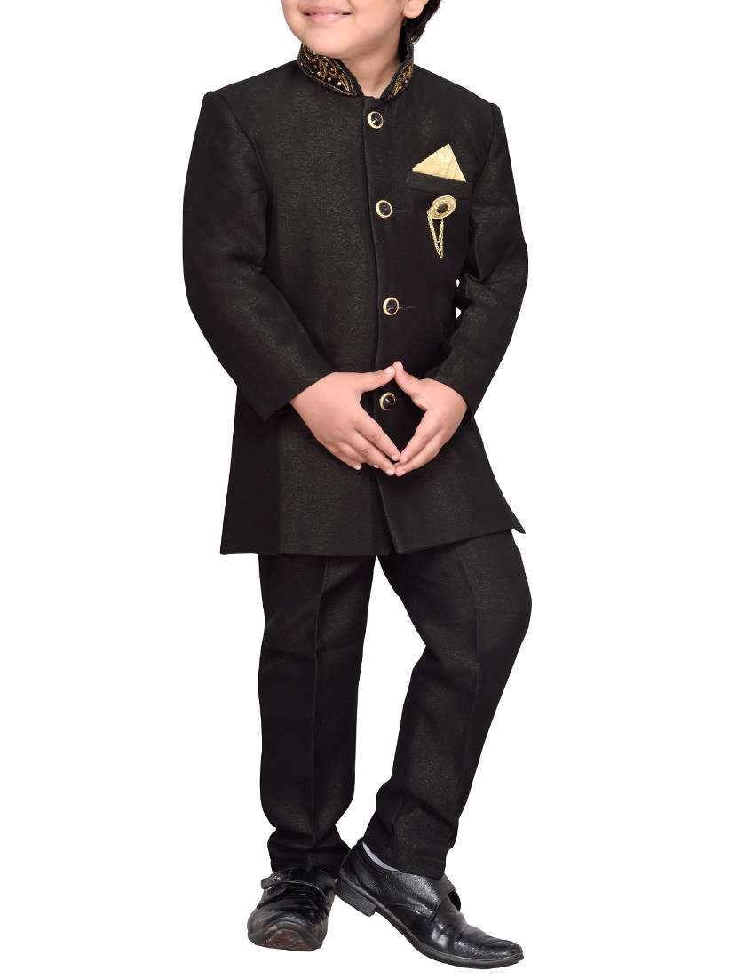 black silk blend kurta sets