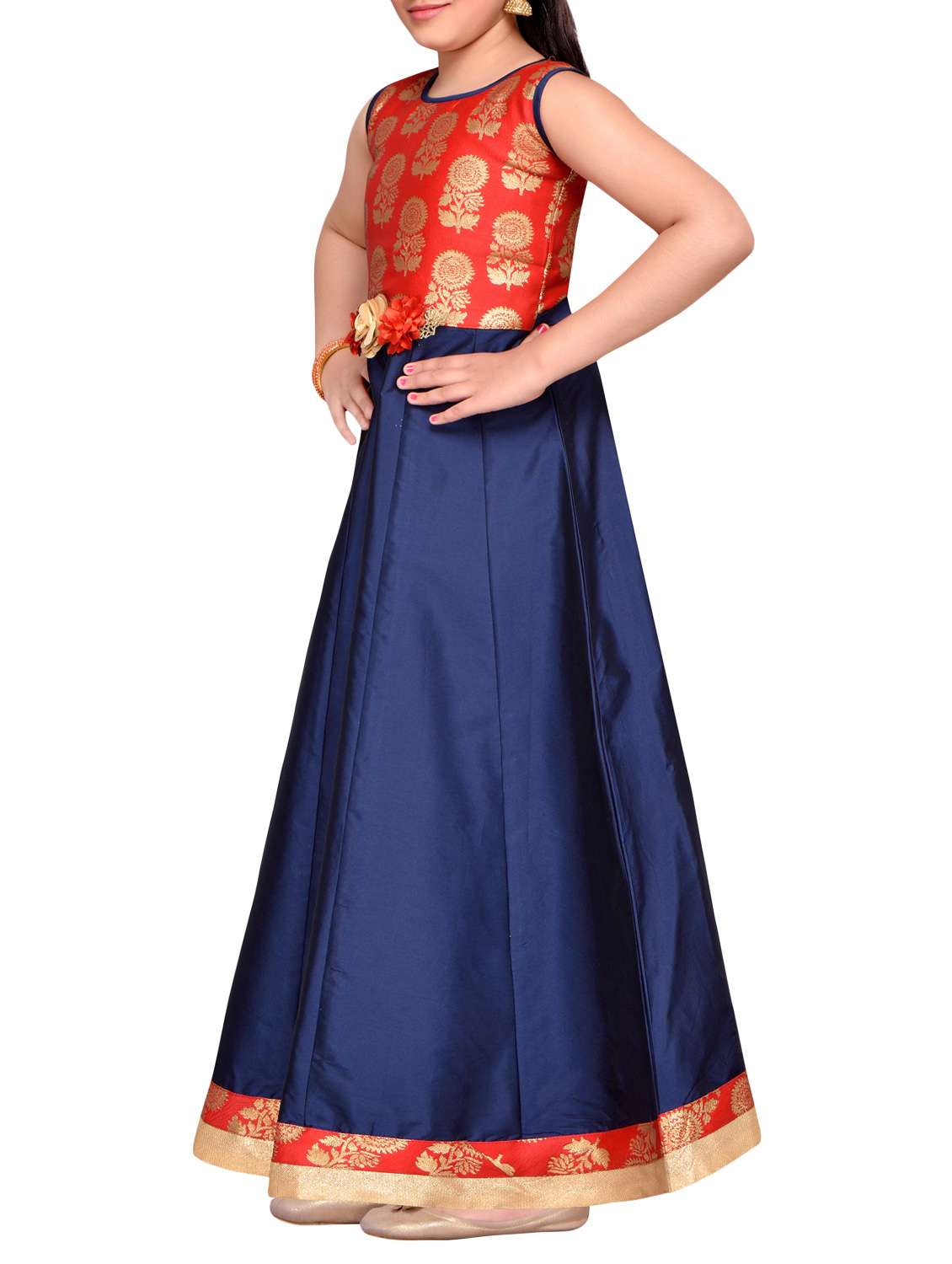 blue silk blend party gown - 14411122 -  Standard Image - 1