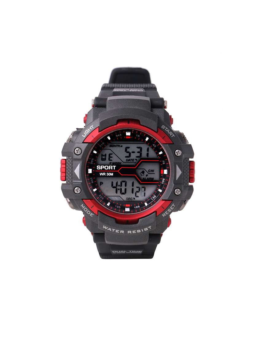 skylofts multi feature digital red ladie's & girl's water resistant watch alarm sports watch
