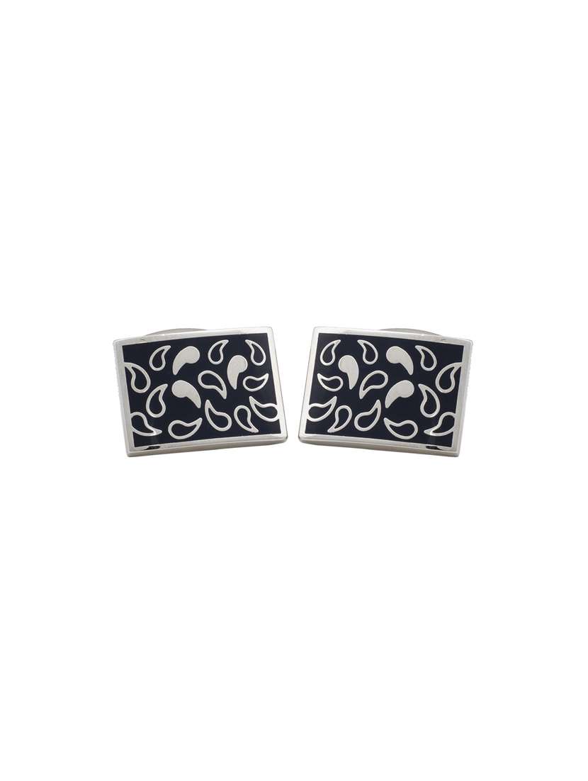 blue metal cufflink