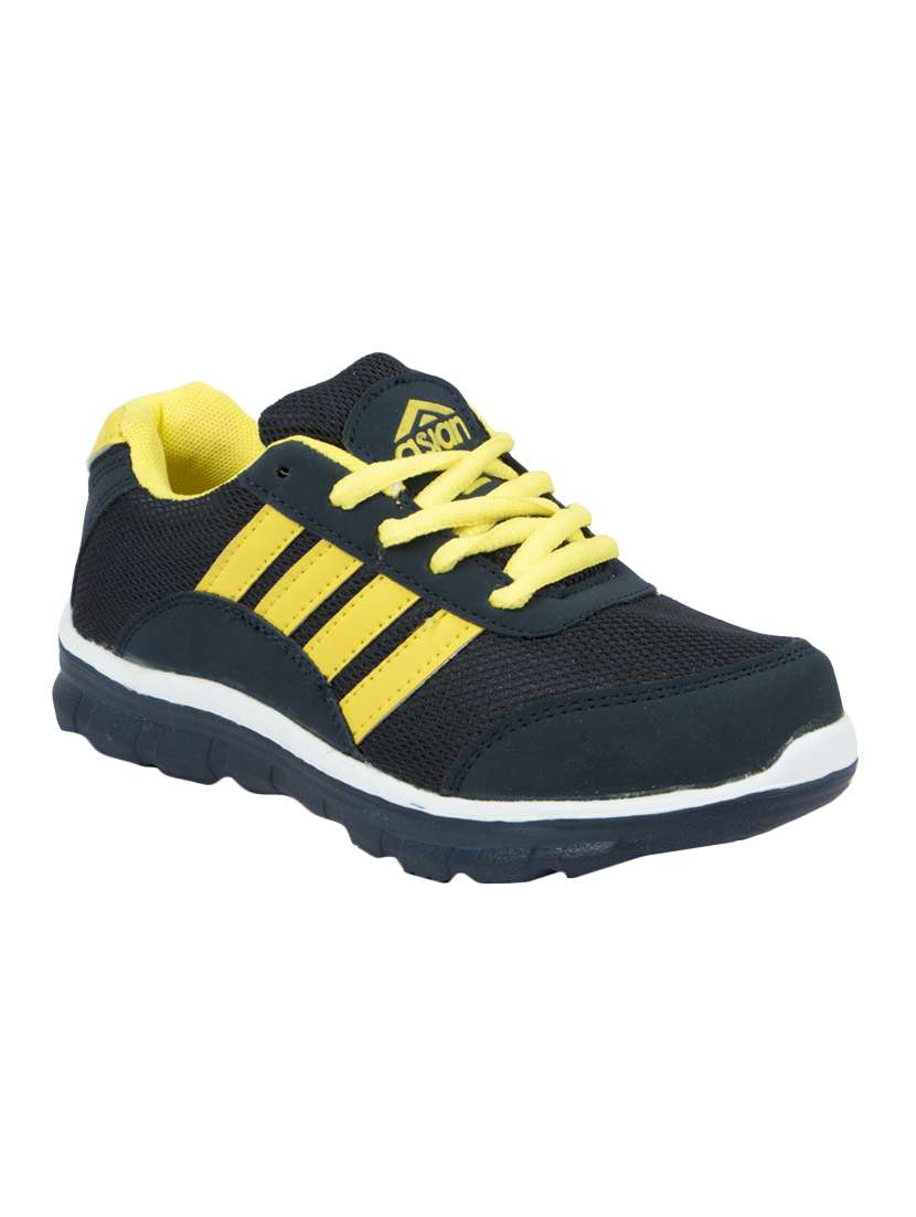navy blue mesh sports shoe
