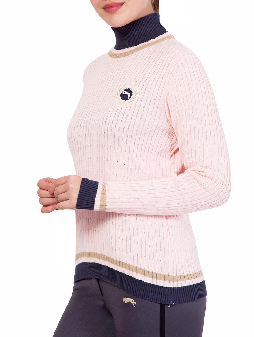 pink cotton turtle neck pullover - 14415725 - Standard Image - 1