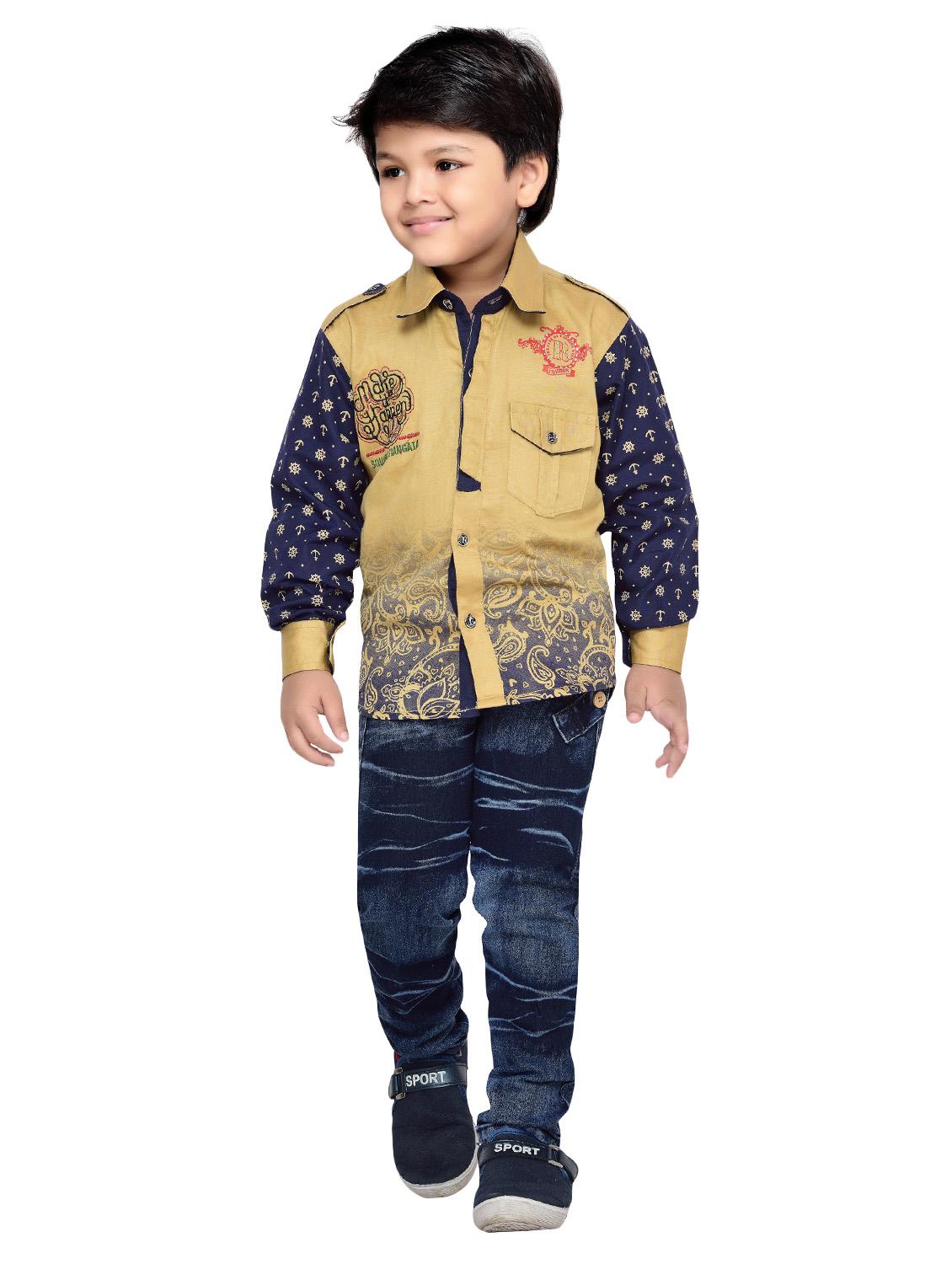 brown cotton blend full length set - 14416364 - Standard Image - 1