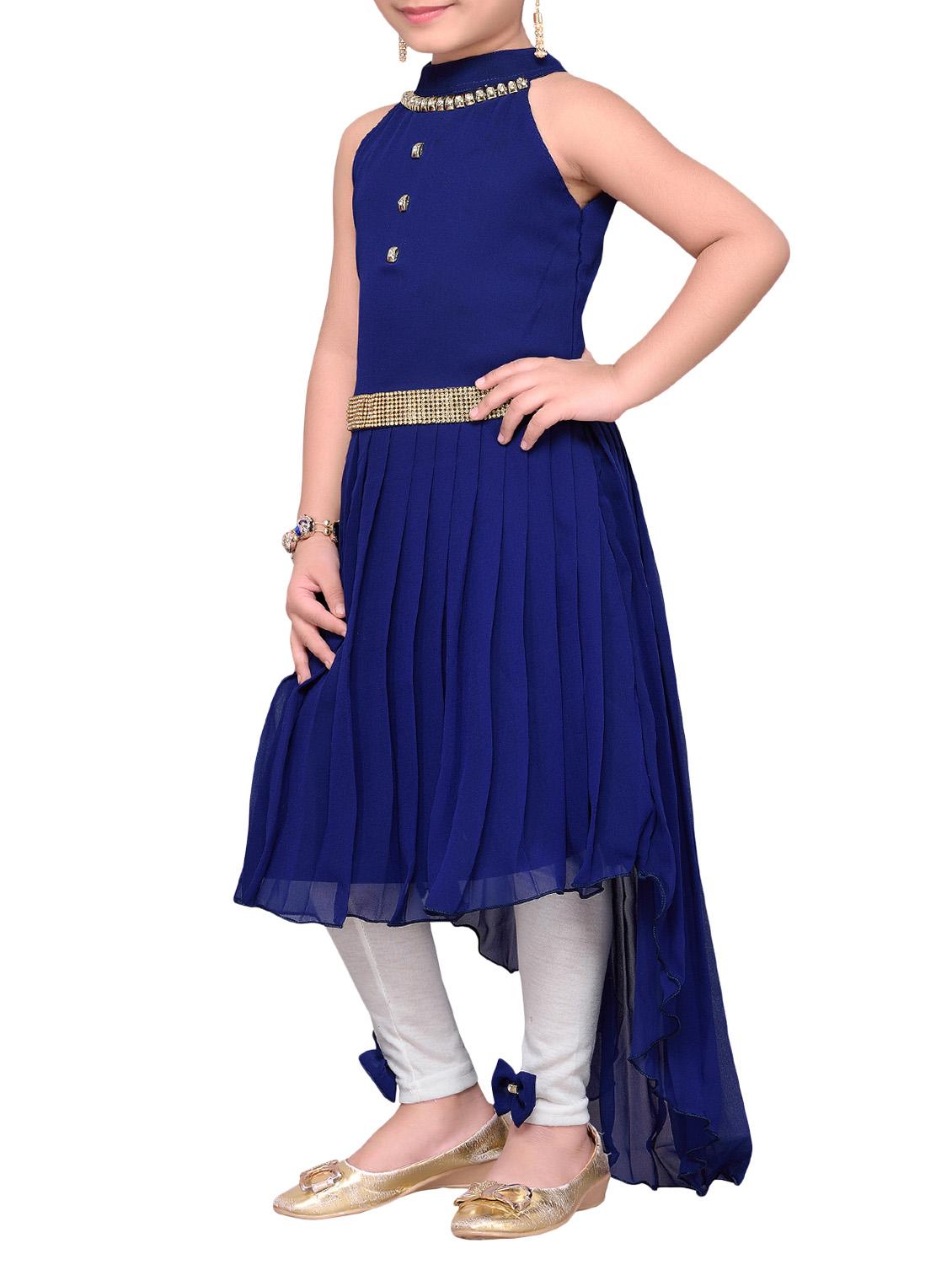 navy blue georgette tunic set - 14417476 -  Standard Image - 1