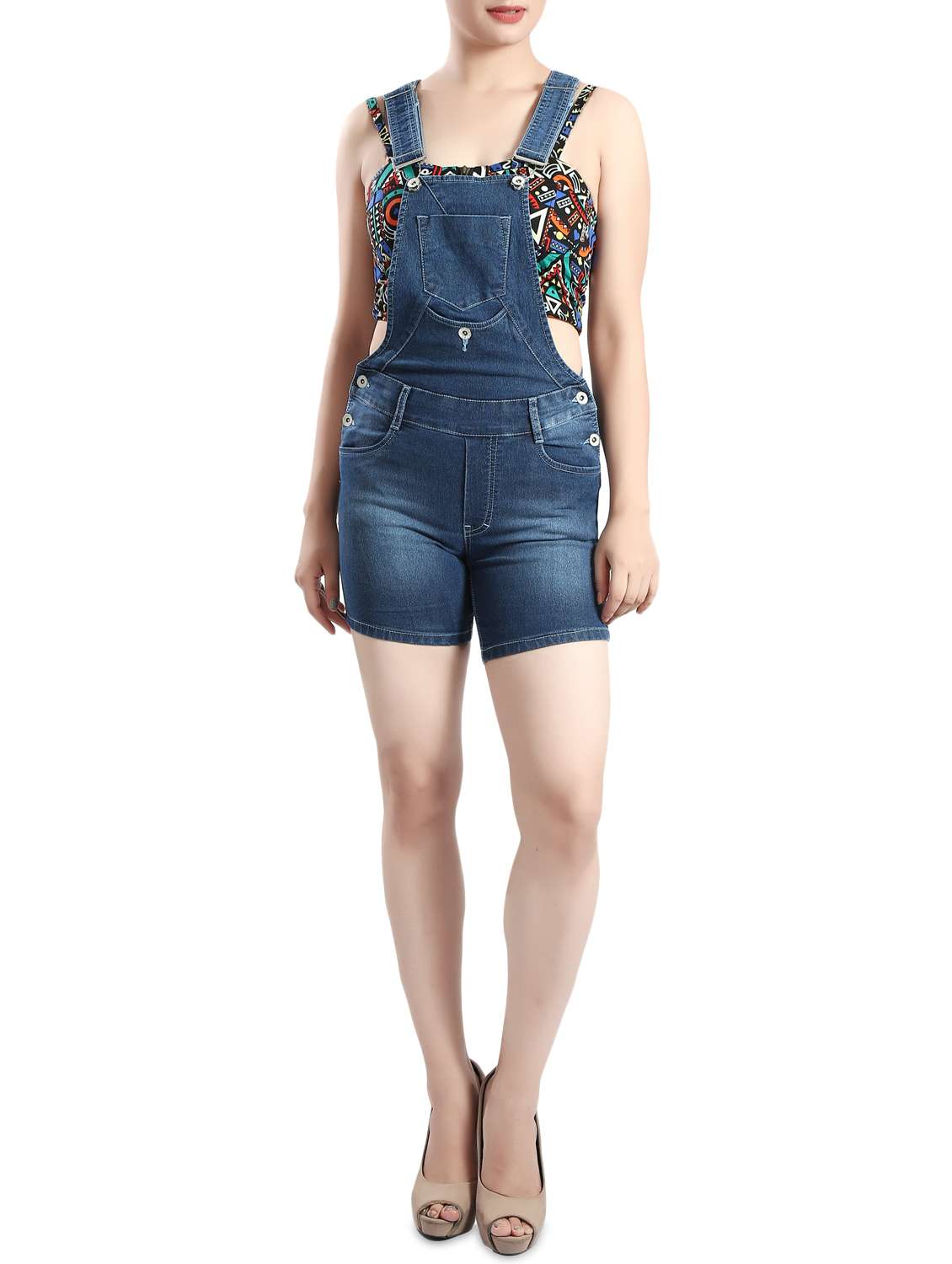 pocket patch denim dungree