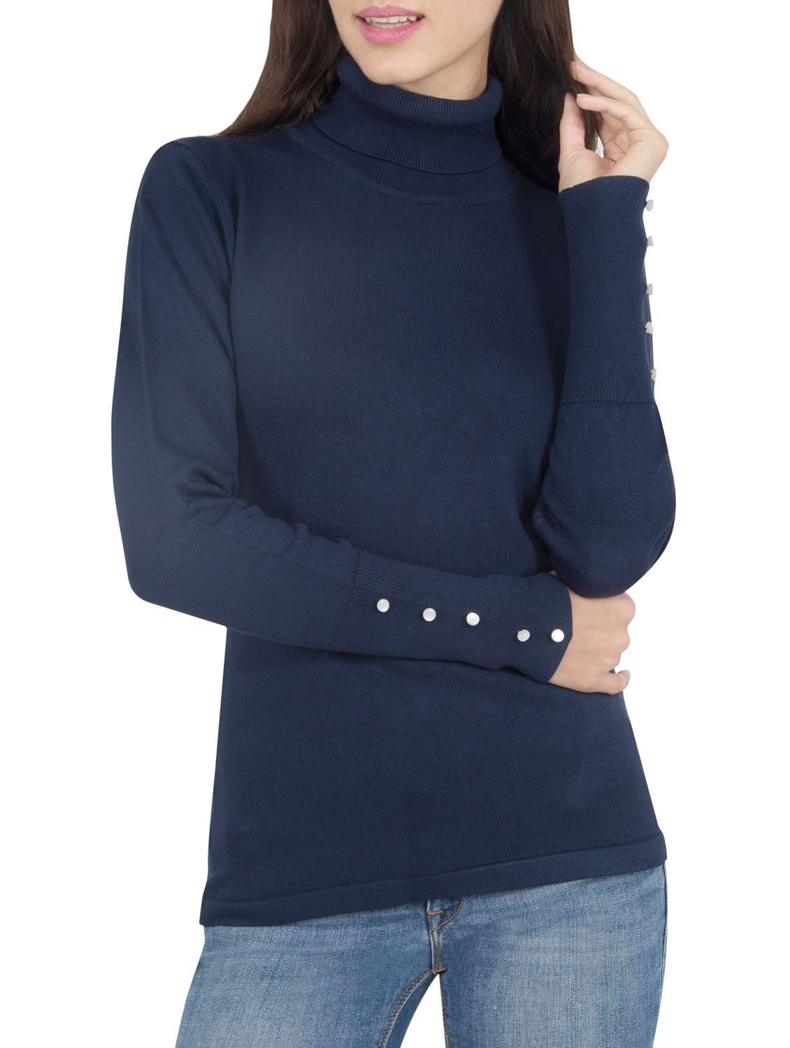 navy blue viscose pullover