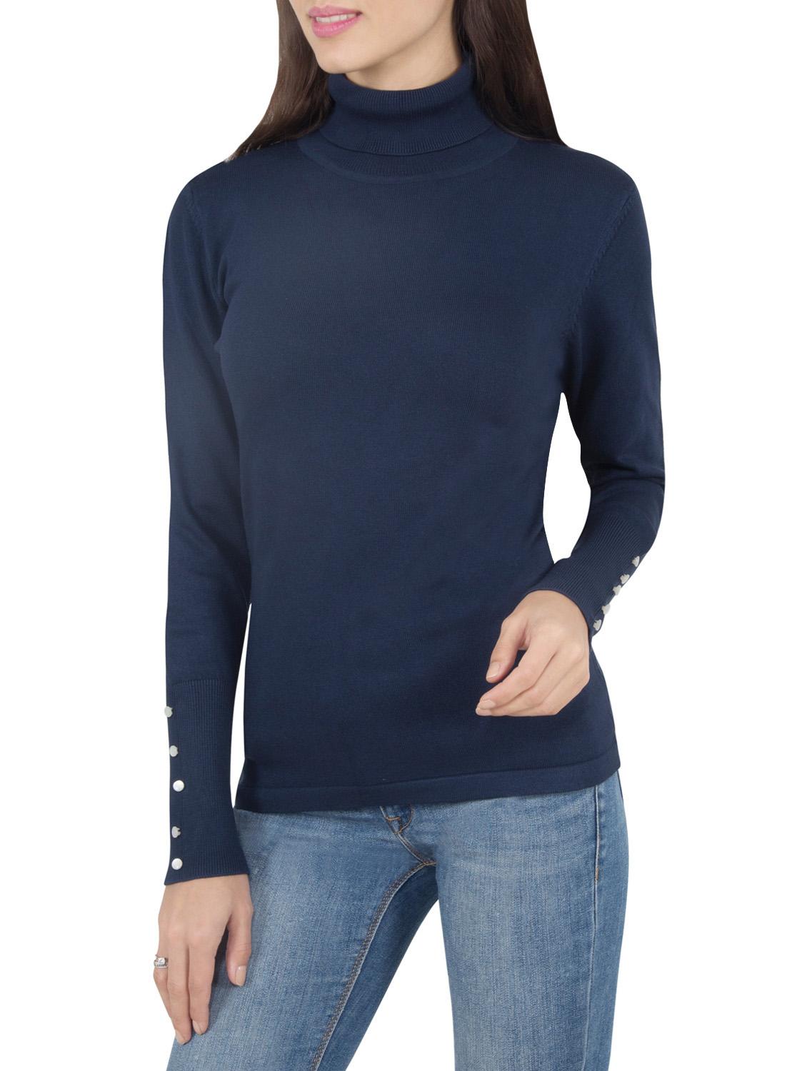 navy blue viscose pullover - 14419585 - Standard Image - 1