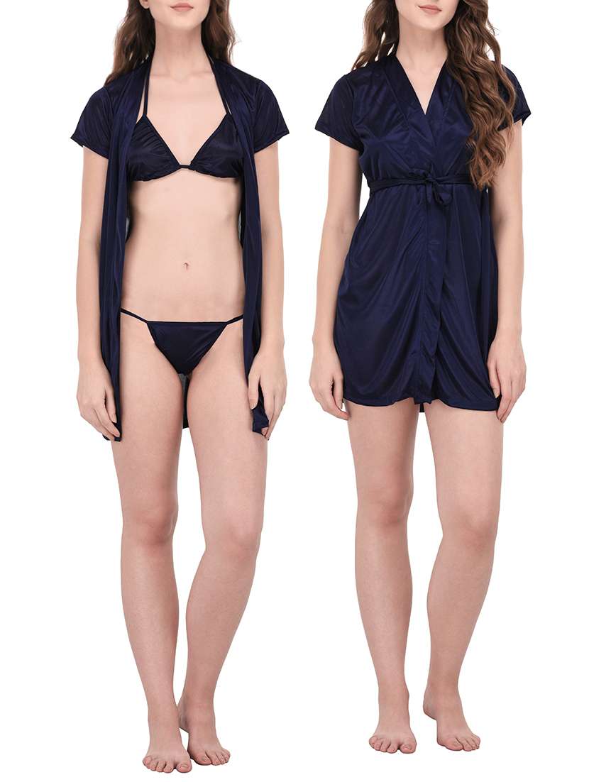 navy blue nightwear set - 14420167 -  Standard Image - 4